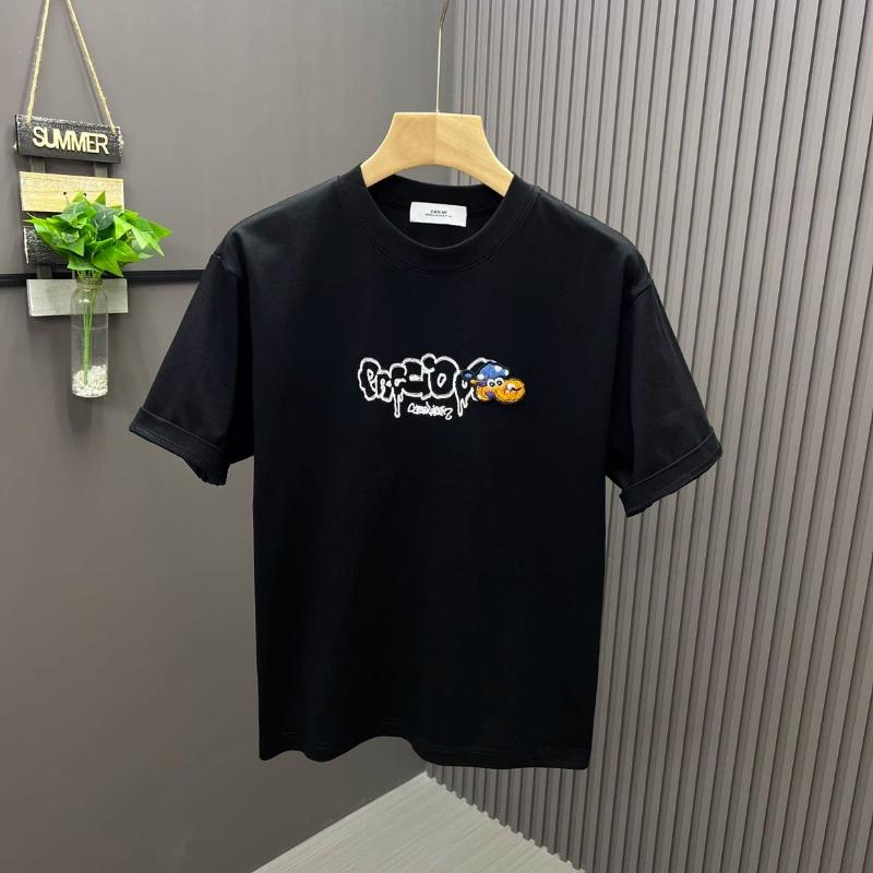 Summer High Quality 100% Cotton Graffiti Short Sleeve Men Korean Style Loose Men's Half Sleeve T-shirt Multi-functional