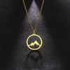 Jeshayuan Circle Mountains Pendant Necklace Women Stainless Steel Jewellery Birthday Gift