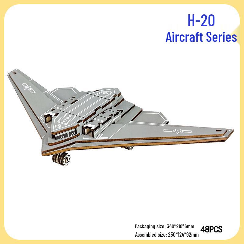 Handmade 3D Wooden Military Tank Model Puzzle for Children