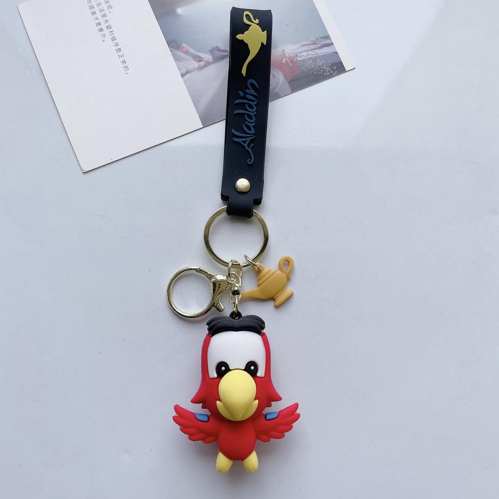 Aladdin Cartoon Figure Backpack Pendant Ornament Keychain Jasmine Princess Genie Keyring Accessories Women Men Kid Gift