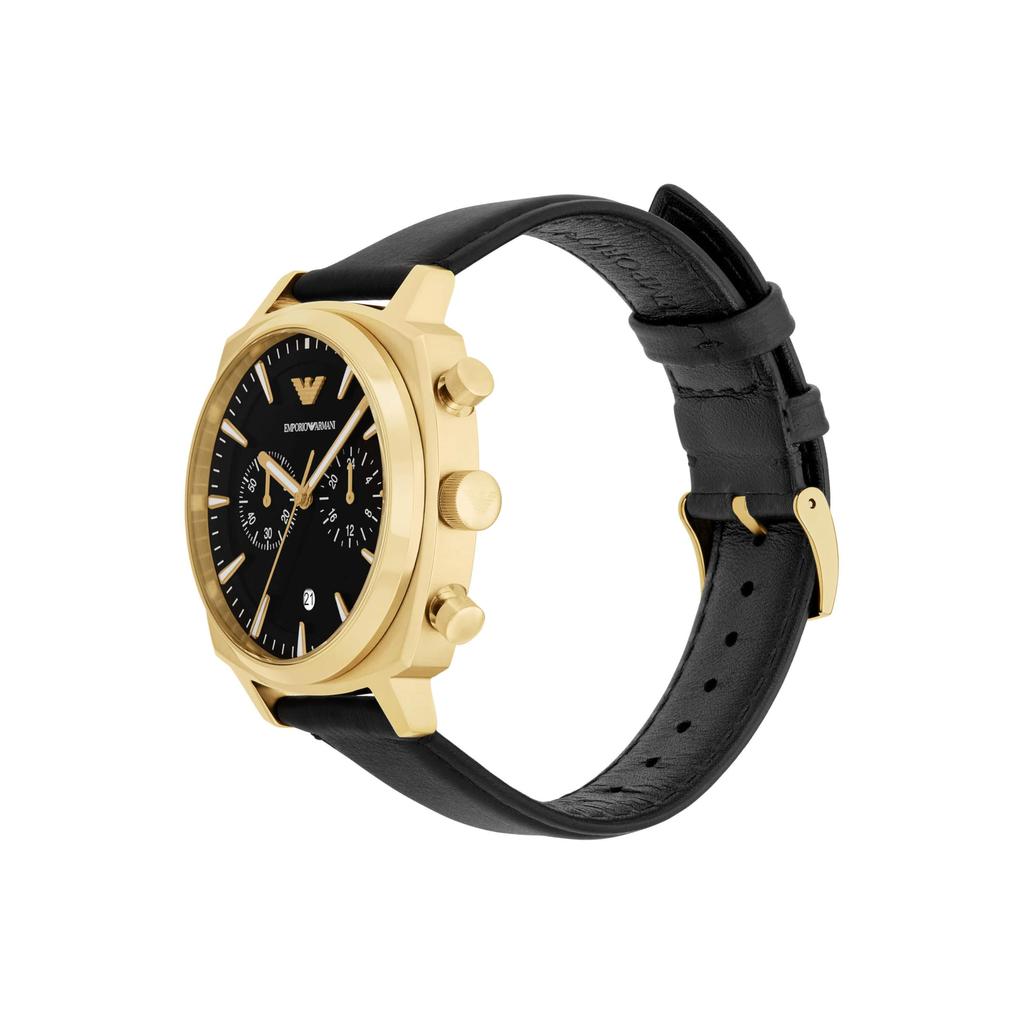 Emporio Armani Chronograph Black Leather AR11690 Men's Watch,
