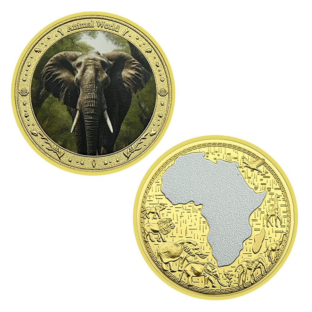Six Colored Animal Collection Commemorative Coins, Collection Gifts, Commemorative Medals, and Badges, Gift Box Set