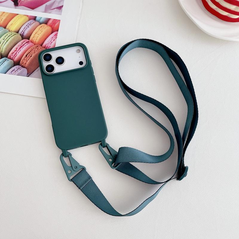 Crossbody Lanyard Phone Case For Samsung S25 Ultra S24 FE S23 S22 A16 A55 A35 iPhone 16 Pro Max 15 14 13 12 11 Shockproof TPU Solid Color Soft Cover