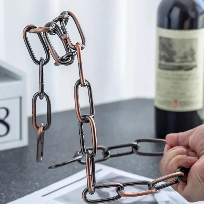 Magical Suspension Iron Chain Wine Racks One Bottle Wine Display Racks Stand Holder Kitchen Dining Room Cellar Bar Decoration