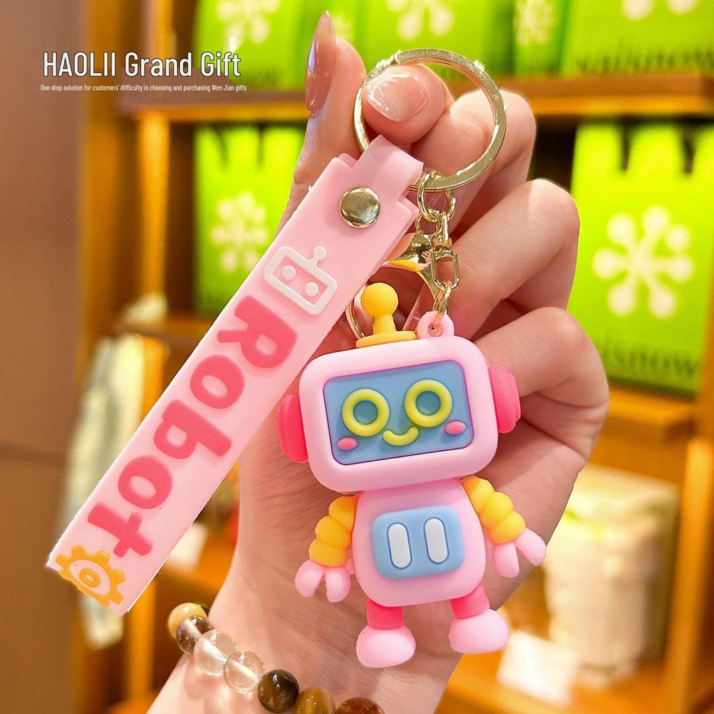 Cute Cartoon Robot Keychain for Kids - Perfect Backpack Pendant & Graduation Gift