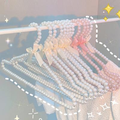 3 Stück Luxus Perlenbügel Kunststoff Perlenbügel Ins Stil Niedlich Mädchen Baby Kleiderständer Prinzessin Kleider Kleider Aufbewahrungsständer