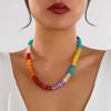 Colorful Acrylic Bead Necklace Trendy Accessory for Casual Party Stylish Outfits