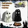 Hot New Arrival Cute Ghost Sculpture with Middle Finger Mini Halloween Desk Decor Funny Creative Novelty Gift for Office