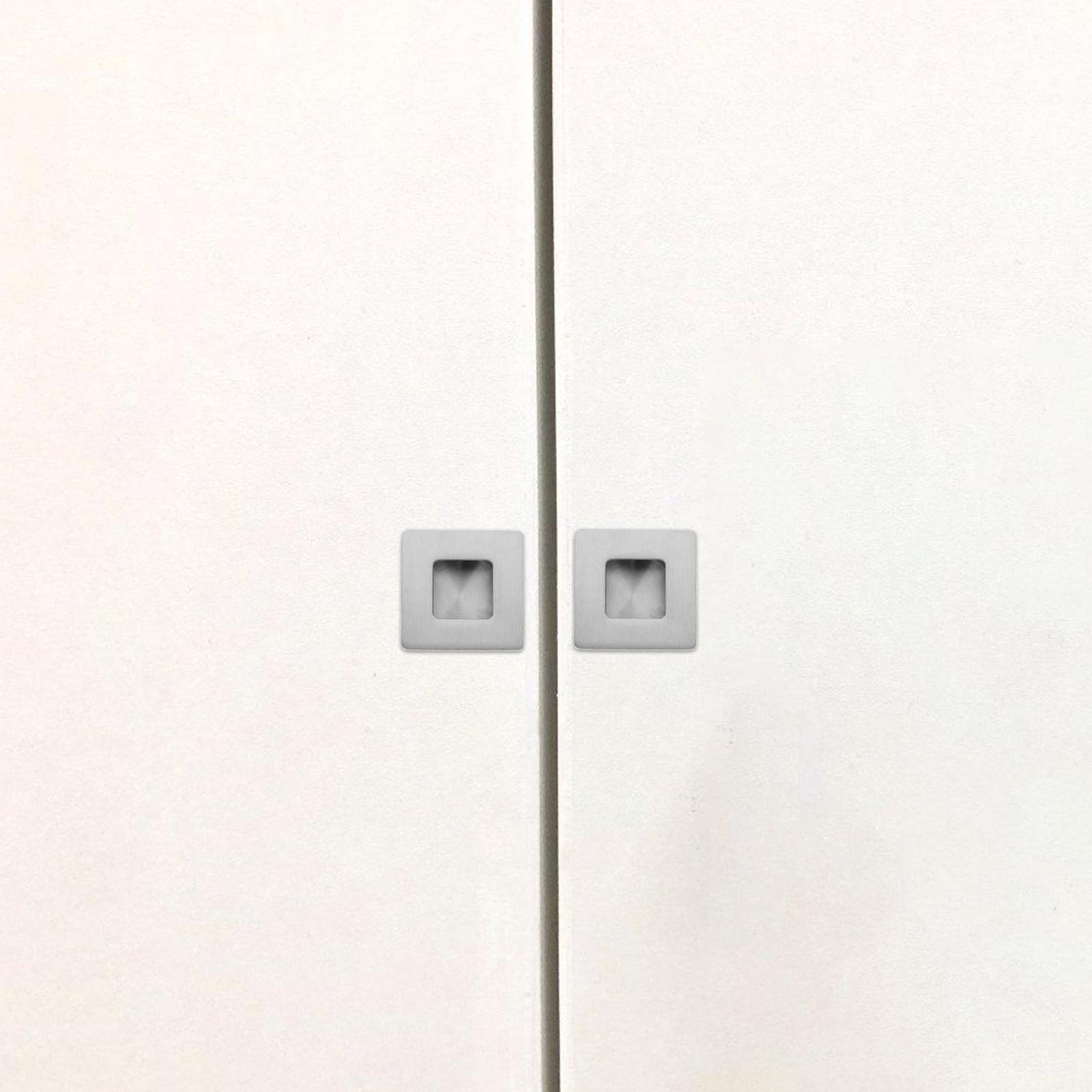 2Pcs 40Mm Metal Cabinet Pull Handle Rustproof Modern Door Handle for Drawer Wardrobe Cupboard Bathroom Minimalist Design 4X4X1.3CM