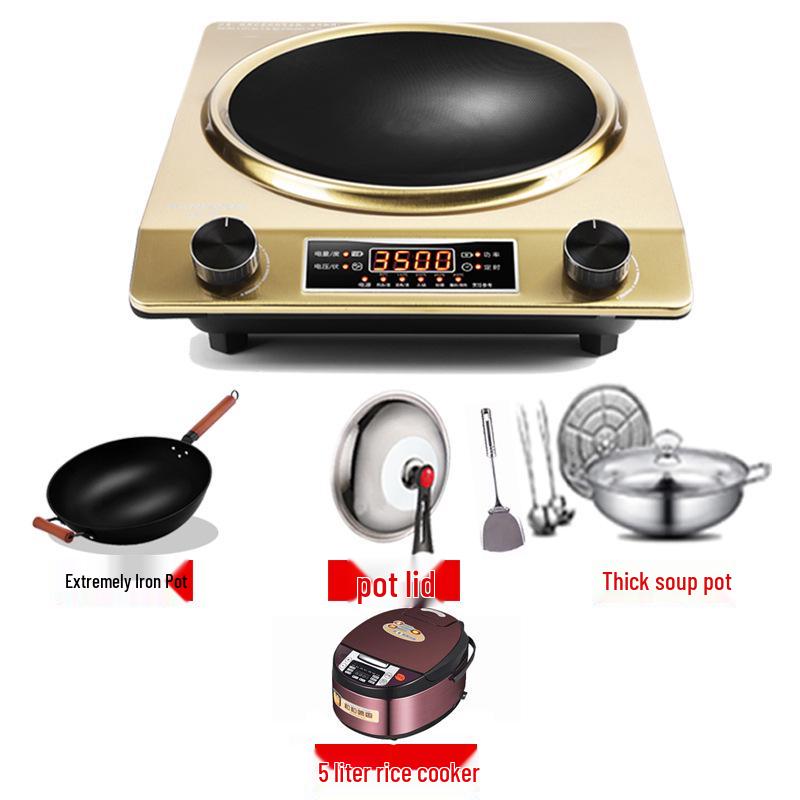 International 3500W Induction Cooker, 110V, EU/UK/US Standards, Commercial Flat and Concave Design