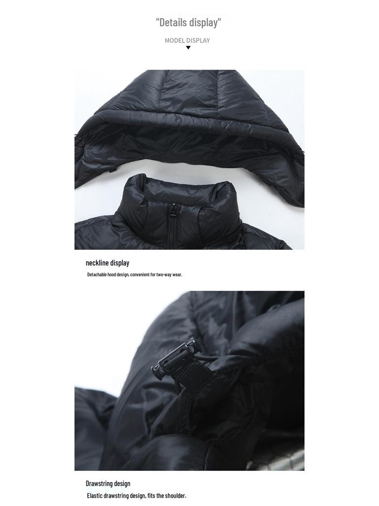 Men's 2025 Winter Down Jacket - White Duck Down, Casual Warm Outerwear for Men