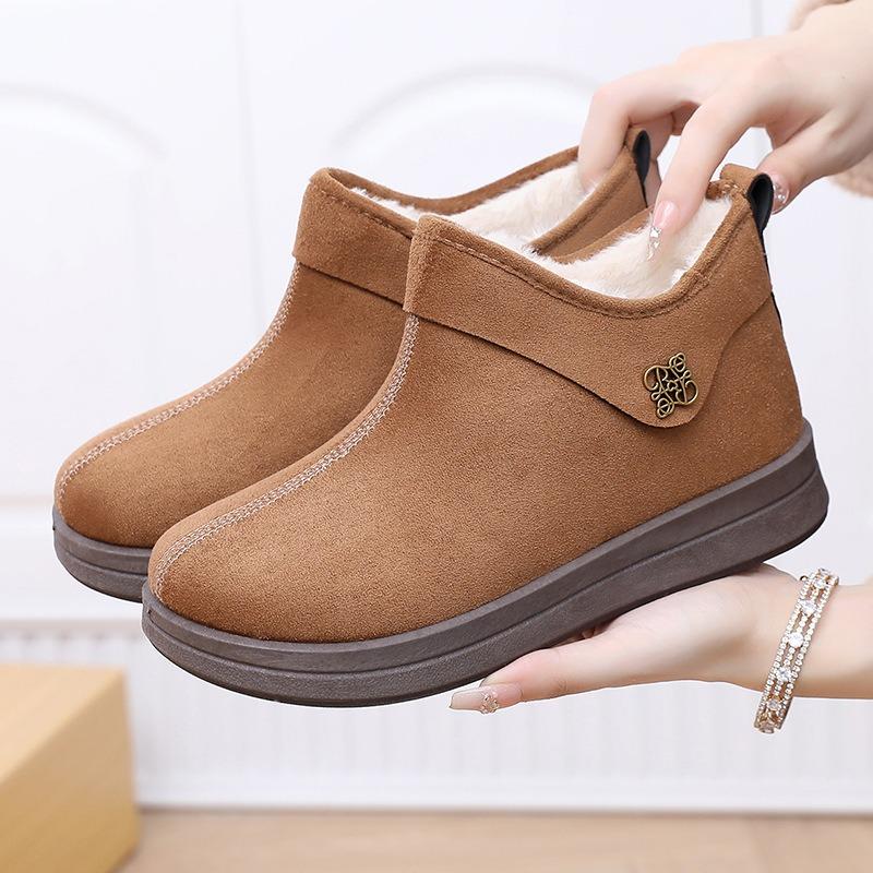 

Winter new women s velvet retro low-top short boots women s cotton shoes thickened warm snow boots Beijing cloth shoes women 41 верблюд
