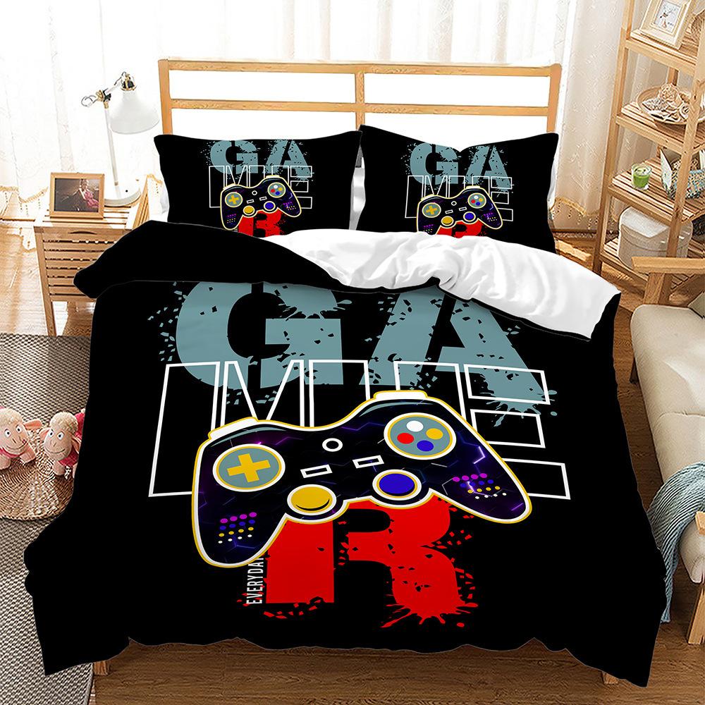 Home Textile Game Series Gamepad Building Block Quilt Cover Three-Piece Digital Kit Four-Piece Set