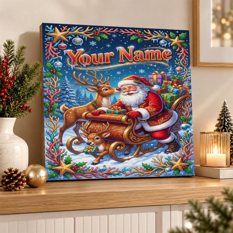 Christmas Custom Name Text 5D Diamond Painting Kit DIY Full Drill Diamond Art Decoration