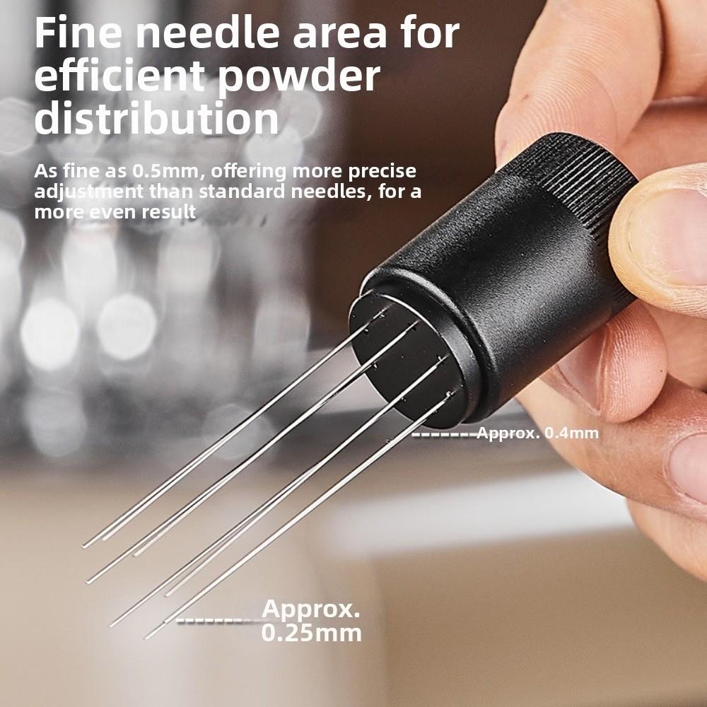 Magnetic Coffee Espresso Stirrer 8 Needles Anti Slip Handle Italian Coffee Cloth Powder Needle Stainless Steel Portable