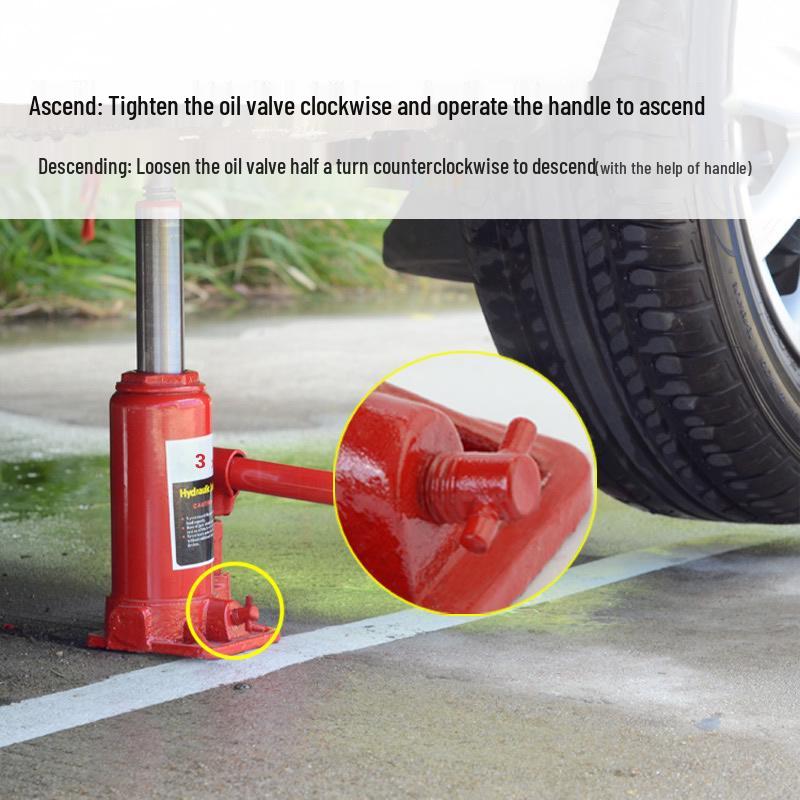 Vertical Hydraulic Car Jack with Labor-Saving Wrench (5-10 Ton Capacity)