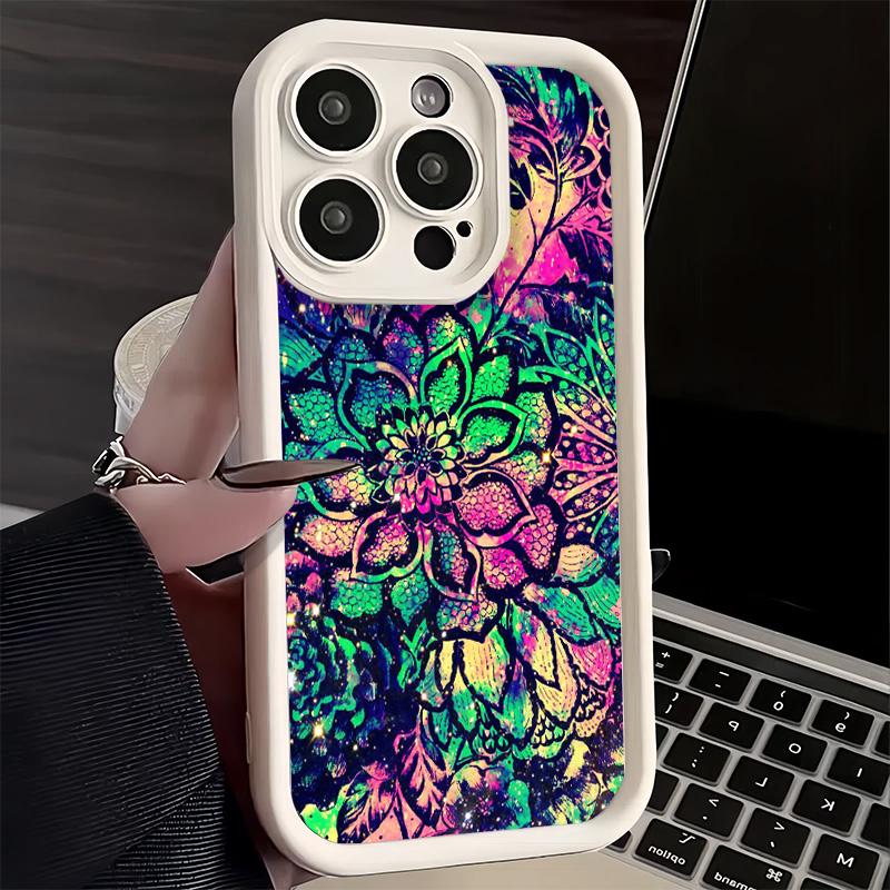 Phone Case for iPhone 17 Air 16E 15 16 Pro Max Mandala Sunflower Dreamy Style Cover 14 Plus 13 12 Mini Soft Shell Silicone Funda