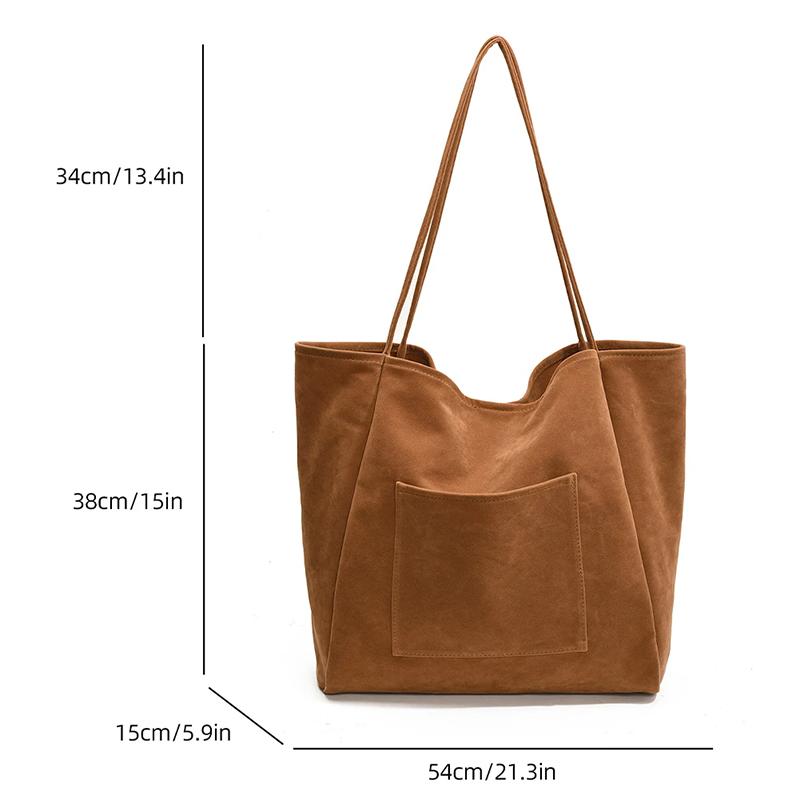 Suede Shoulder Bag for Women's Handbags Purse Fashion Large Capacity New Autumn and Winter Versatile Commuting Tote Bag KTY