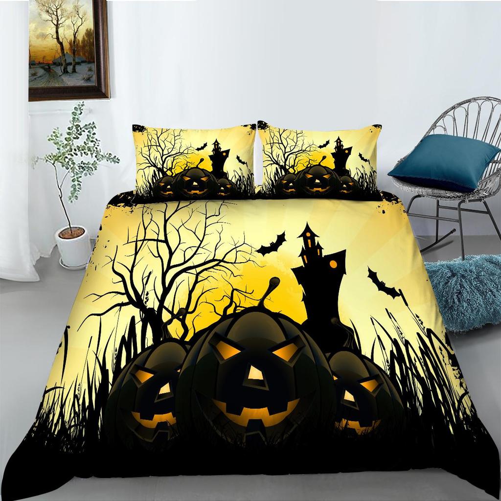 Halloween Theme Duvet Cover Luxury Bedding Cover Suit Snow Quilt Cover Boys Girls Single Size Bedding Cover