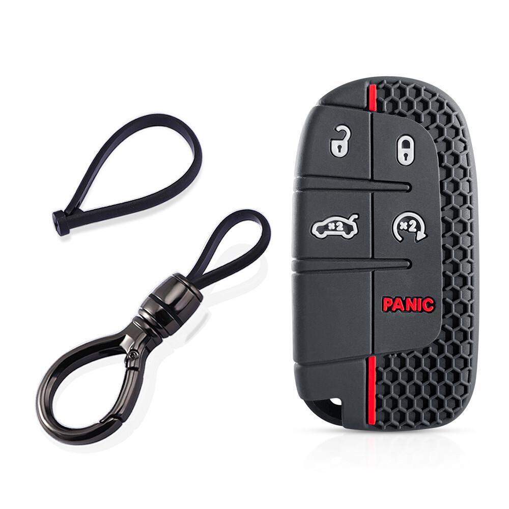 Car Remote Key Protector Cover For Dodge Charger Hellcat Journey for Jeep Cherokee Compass Grand Cherokee Renegade Chrysler 300c