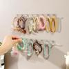 Transparent Hair Tie & Headband Storage Rack with Adhesive Hooks for Bathroom
