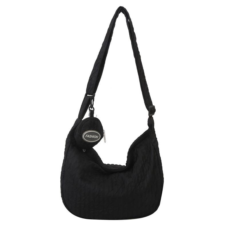 Canvas Cloud Puff Bag For Women With Zipper Closure And Inner Pockets For Daily Use