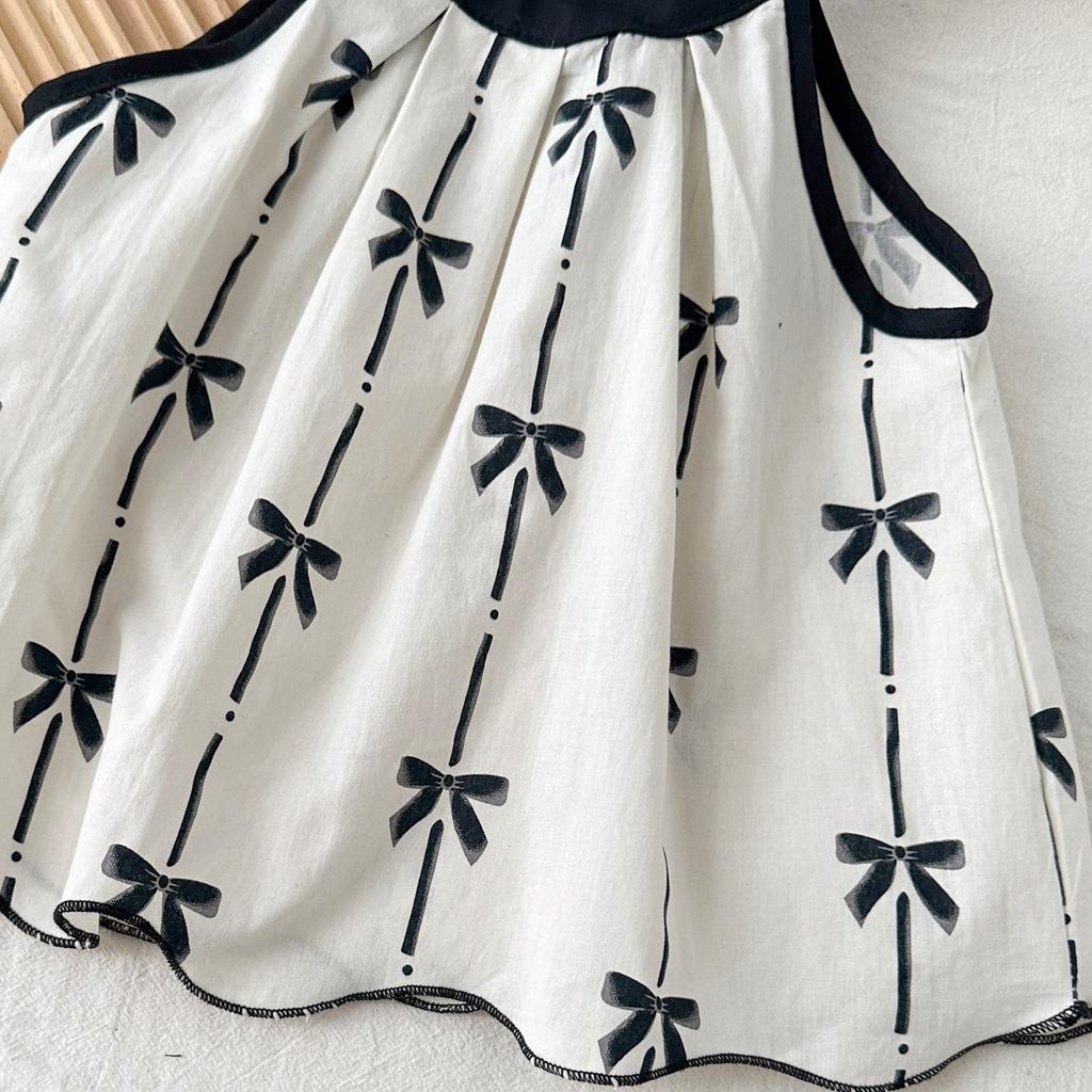 Girls' Stylish Pure Cotton Printed Set New Summer Children'S Halter-Neck Top And Wide-Leg Pants Two-Piece Set