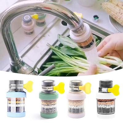 Water Purification Adjustable Water Saving Filter Nozzle Kitchen Tap Faucet Filter 6-layer Filtration