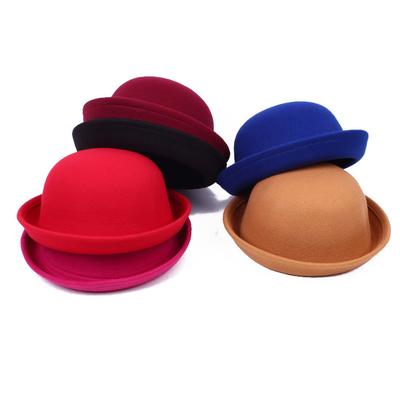 Chapeau seau en fausse laine Automne Hiver Casquette structurée Rétro à fond rond pour Femmes Hommes Unisexe Mode Quotidienne Décontractée