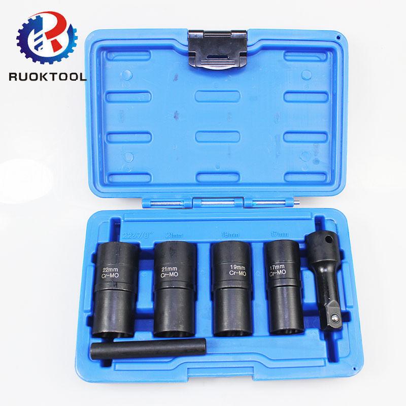 4pc 17-22mm 1/2-Inch Drive Twist Socket Lug Nut Remover Tool (as the picture,4pc Twist Socket&4pcs)