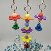 Parrot Bird Biting Toy Cute Bird Pet Flower and Bell Chewing Supplies Cage Toy Jewelry Pendant