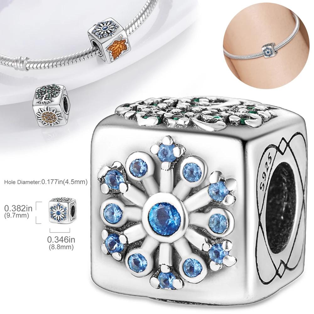 

Оригінальні намистини-кубики Charmscopper Creative Four Seasons, сумісні з браслетами-основами Charms Platabracelets для жінок, для виготовлення ювелірних виробів, вишукані подарунки
