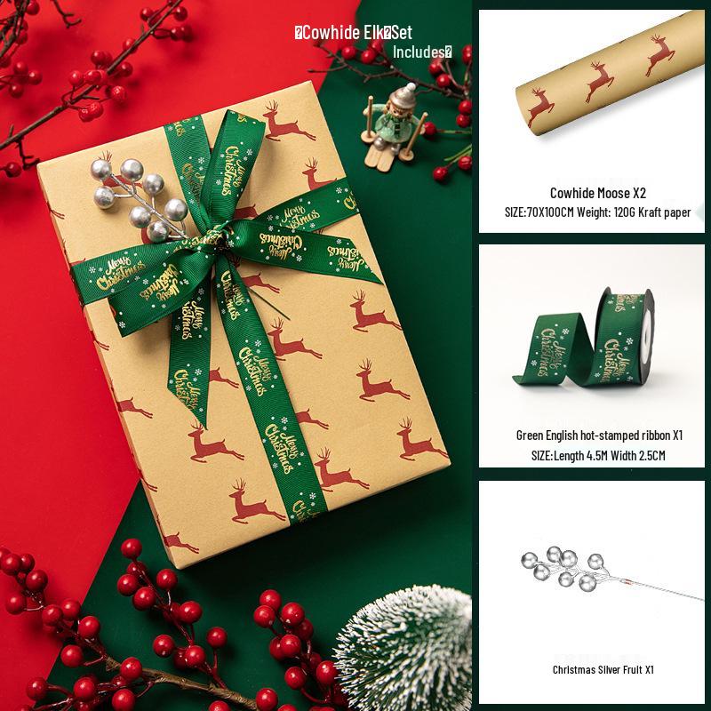 Large Retro Style Kraft Wrapping Paper for Christmas, Birthdays, and Meetings