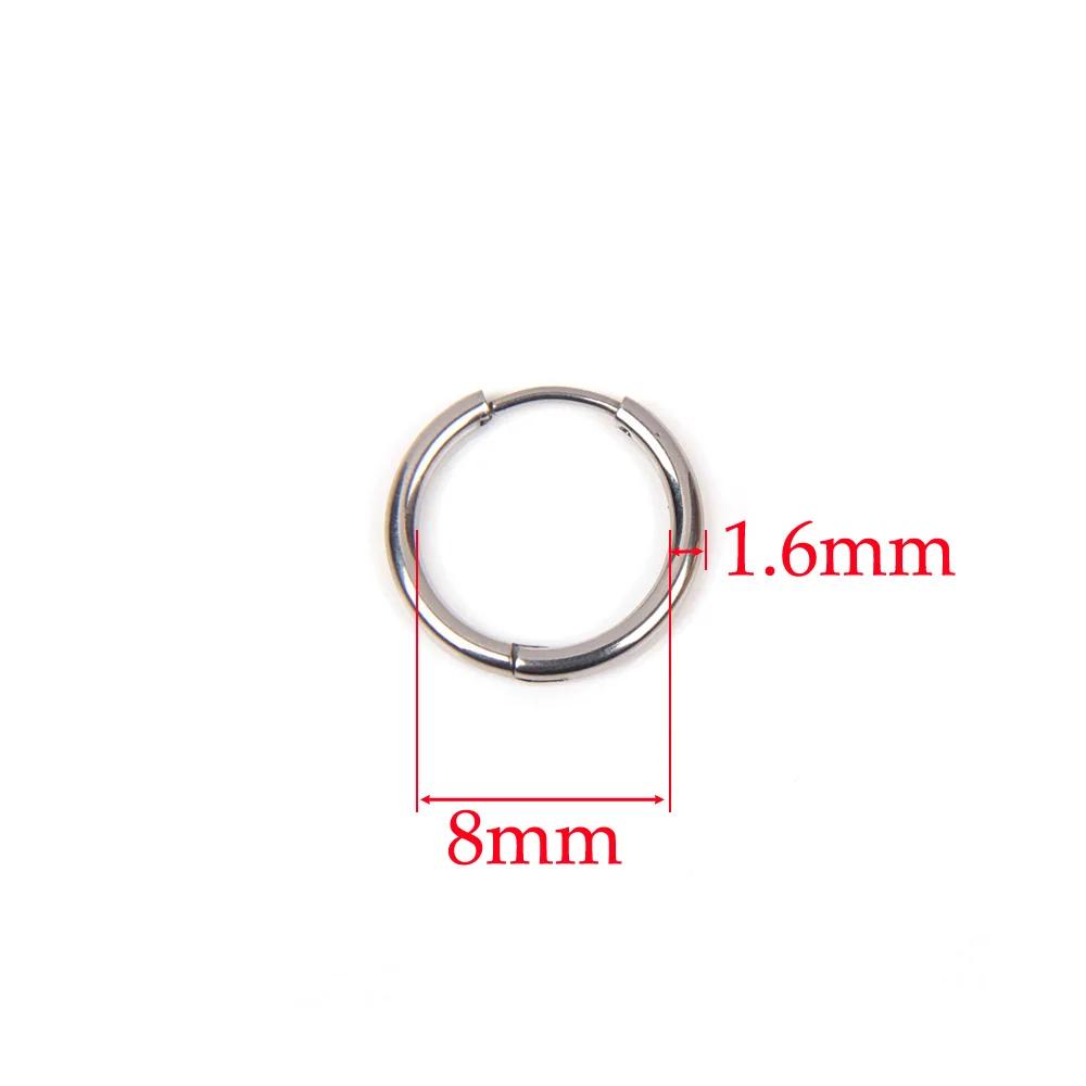 10 Stück 316L Edelstahl Creolen Ohrringe Damen Herren Punk Hiphop Kreisförmige Ohrstecker Ring Schmuck Goldfarbe Zubehör Großhandel