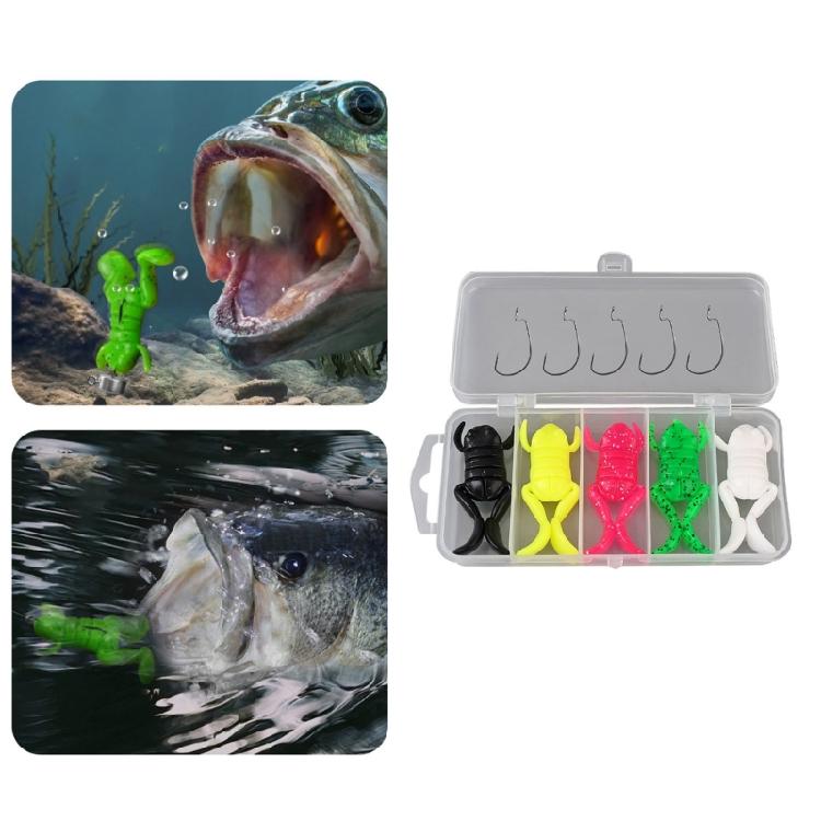 5pcs Soft Frogs Baits for Saltwater Fishing Frogs Crankbait Lures Topwater Frogs Lures Set Swimbait with Hook