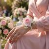 Set Of 2 Pieces Rose Wrist Corsage Artificial Flower Bridal Wrist Corsage  for Wedding Decoration