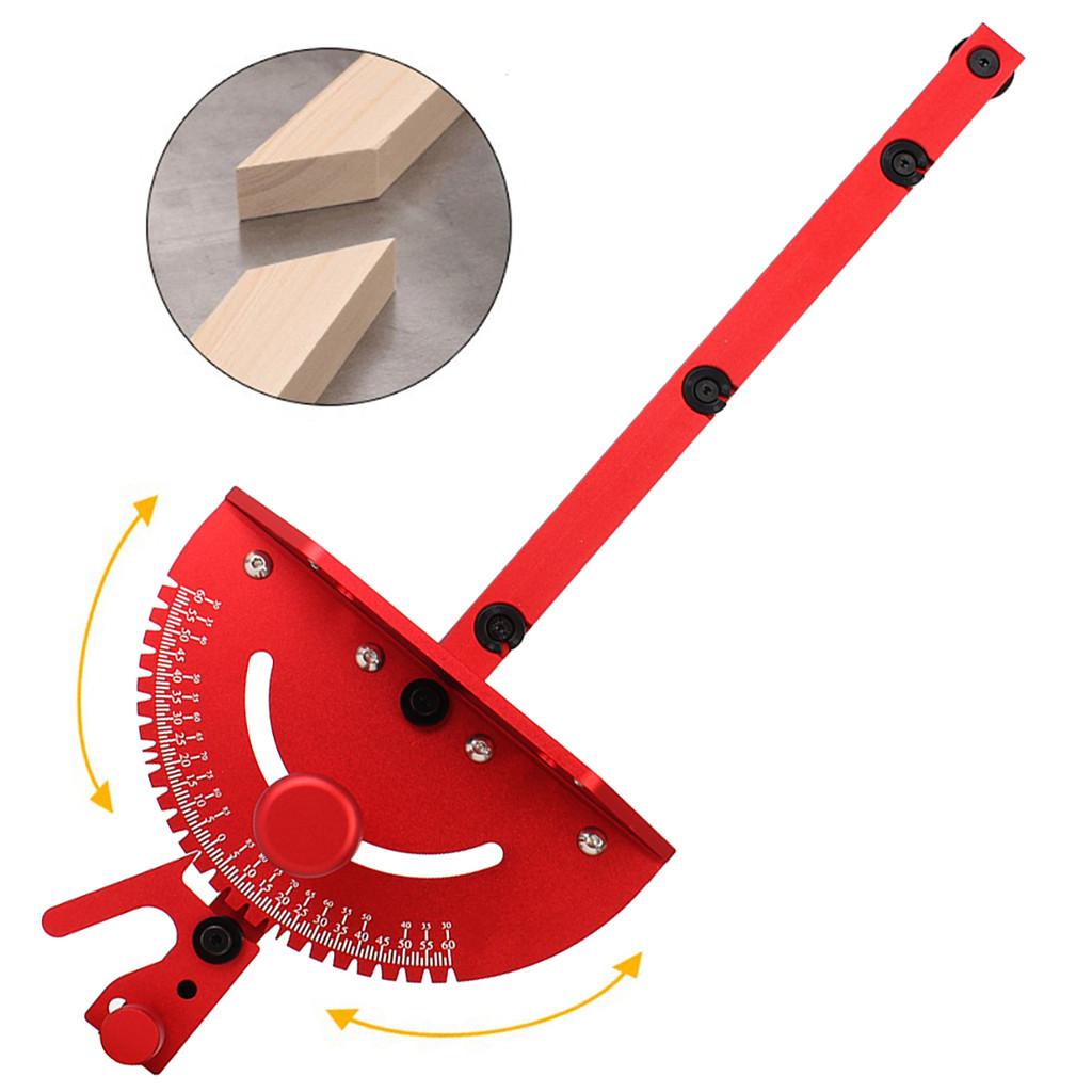 450mm Woodworking Tools Red Miter Gauge Aluminum Alloy Handle Benches Table Saw Router Miter Gauge Sawing Assembly Ruler