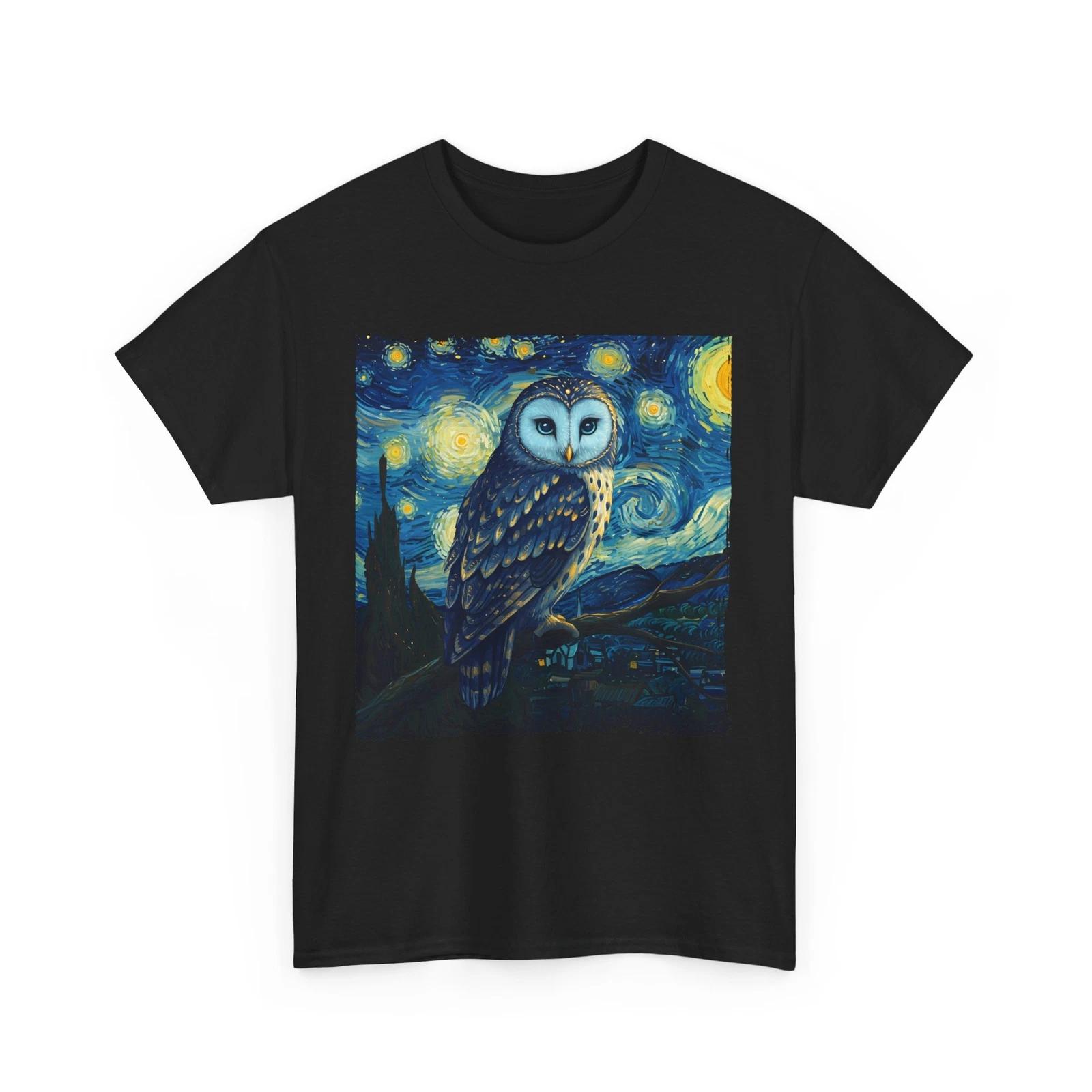 OWL STARRY NIGHT T-SHIRT| Inspired by Van Gogh’s Masterpiece 4XL