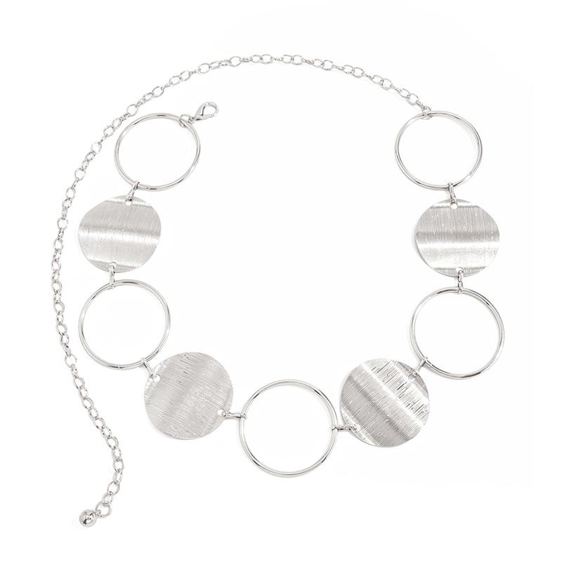 Retro Metal Ring Spliced Waist Chain Female Design Brushed Round Piece Waist Cinching Body Chain 2025 New