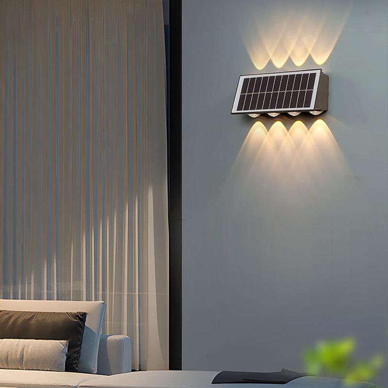 Mini Solar Led Wall Light Outdoor Waterproof Warm Garden Decoration Led Wall Lamp Fence Lights 1/2Pcs