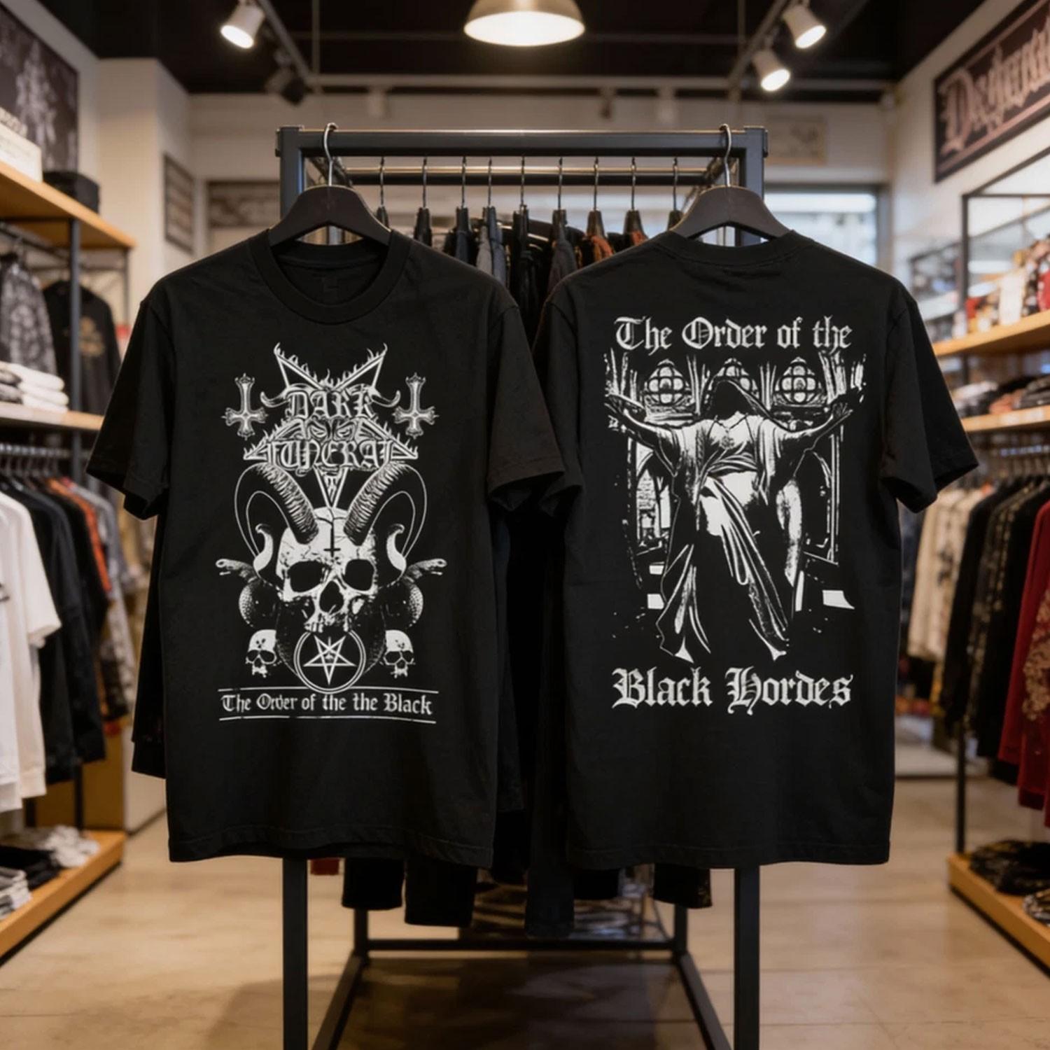 Vintage Dark Funeral Black Cotton The Order of The Black Shirt Unisex T-Shirt M