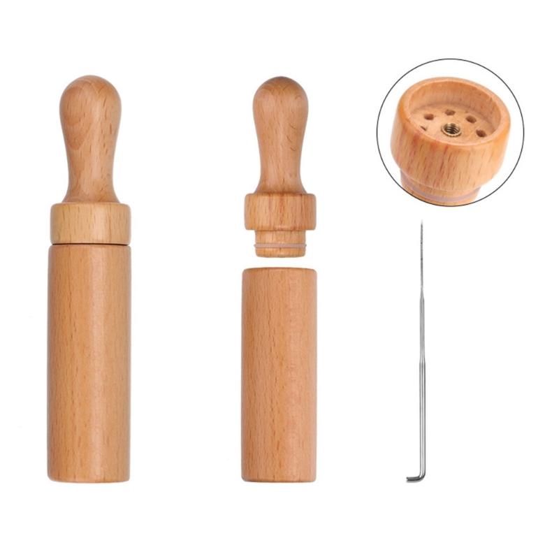 Felting Needle Wood Handle Felting Needle Tool with Felting Needle Embroidery Punching Tool MultiplNeedle Felting Handle