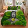 3pcs bedding set Buddha Lotus Includes 1 Comforter + 2 Pillowcases, Without Pillow Inserts, Soft Comfortable, Lightweight Breathable, Printe