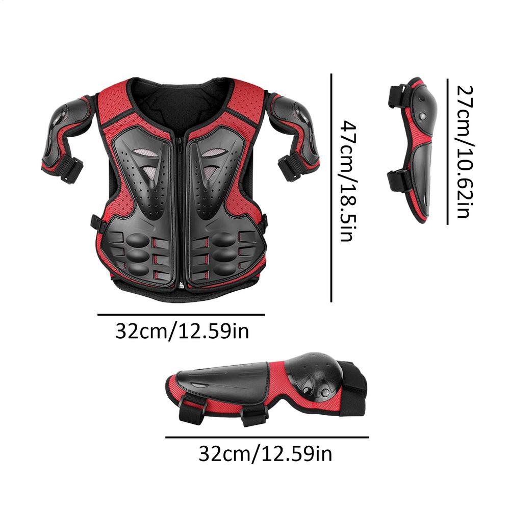 Kids Youth Motorbike Motorcycle Body Arm Jacket Motocross Mountain Cycling Dirt Cycling Protective Gear Vest Arm Protector