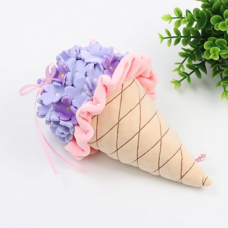 Mooie Hortensia Boeket Pluche Speelgoed Creatieve Bloemen IJsje Gevuld Speelgoed Schattige Hortensia IJshoorntje Pluche Speeltje Cadeaus Voor Meisjes 25cm