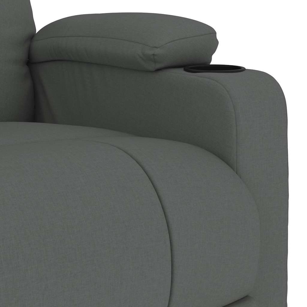 Massage Recliner Dark Grey Fabric