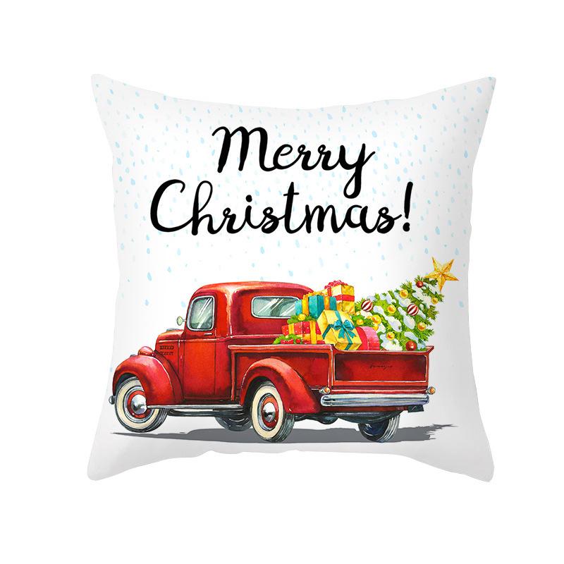 Christmas Pillow Case, Christmas Tree Elk Pillow Case, Peach Skin Cushion Pillow Core, Christmas Atmosphere