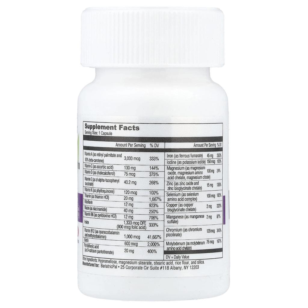 BariatricPal, One Multivitamin with Iron, 30 Capsules