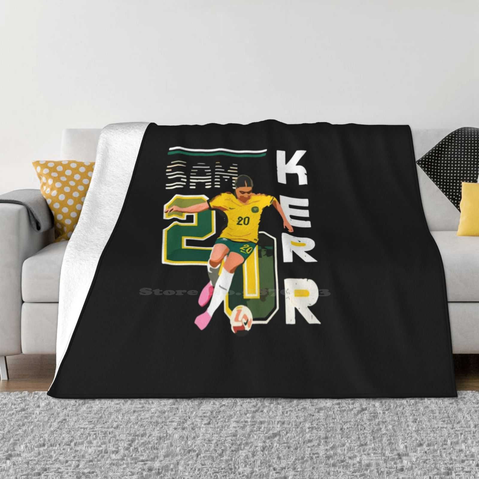 Sam Kerr For Home Sofa Bed Camping Car Plane Travel Portable Blanket Amorartz Australia Matildas Football Womens Soccer Woso 30x40in