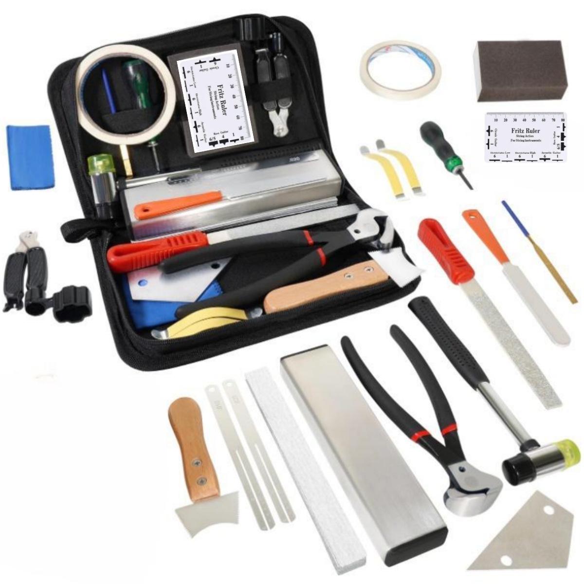 31-Piece Guitar Repair Tool Set - Includes Accessories for Guitar and Fret Installation